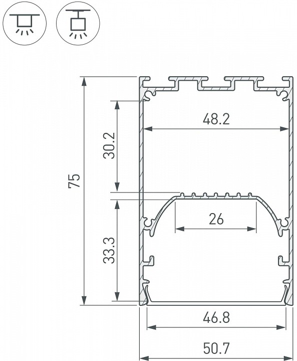 Профиль накладной arlight sl-line 041848