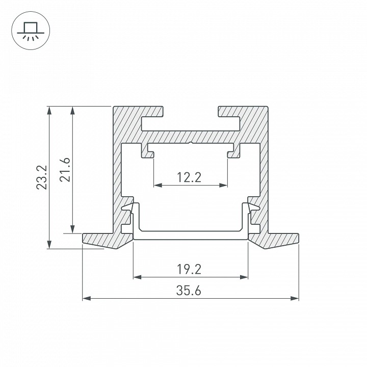 Профиль встраиваемый arlight sl-line 043117