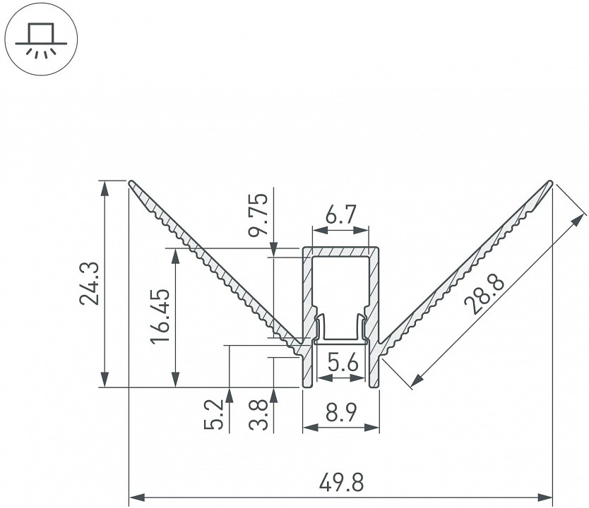 Профиль встраиваемый угловой внешний arlight arh-decore 043162