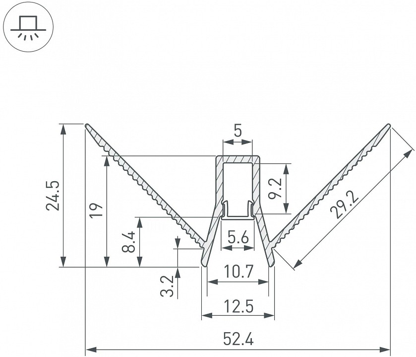 Профиль встраиваемый угловой внешний arlight arh-decore 043163
