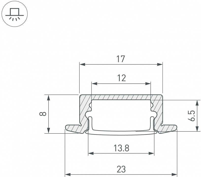 Профиль встраиваемый arlight arh-line 044237