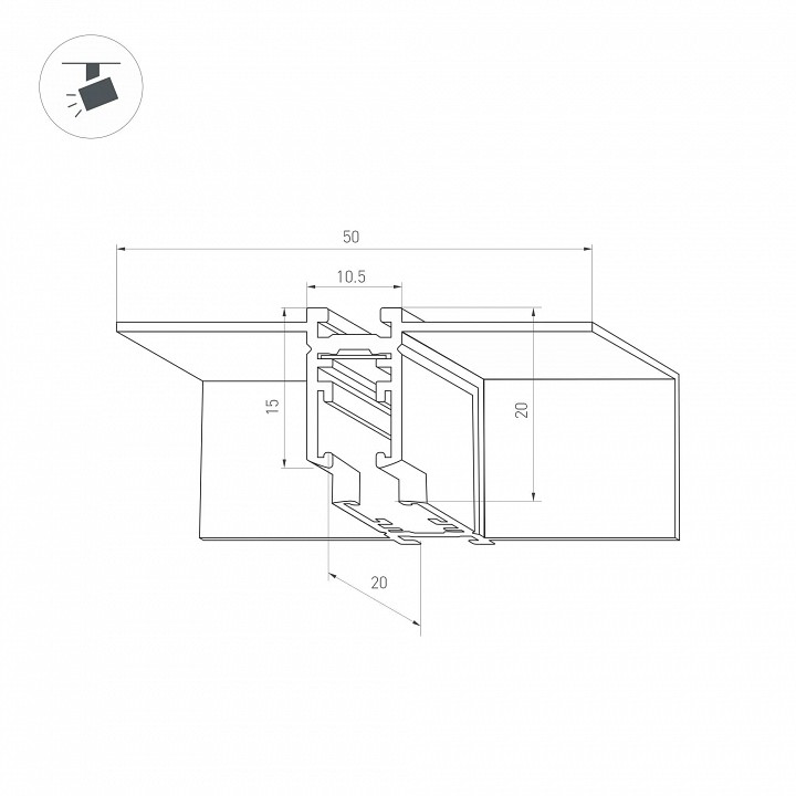 Соединитель угловой внутренний для треков встраиваемых arlight mag-microcosm 044525