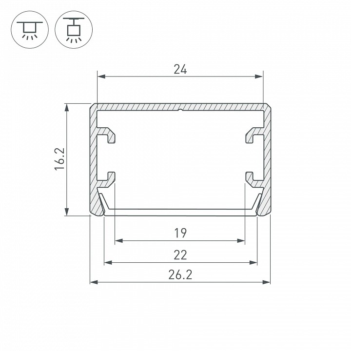 Профиль накладной arlight pls-lock 044805