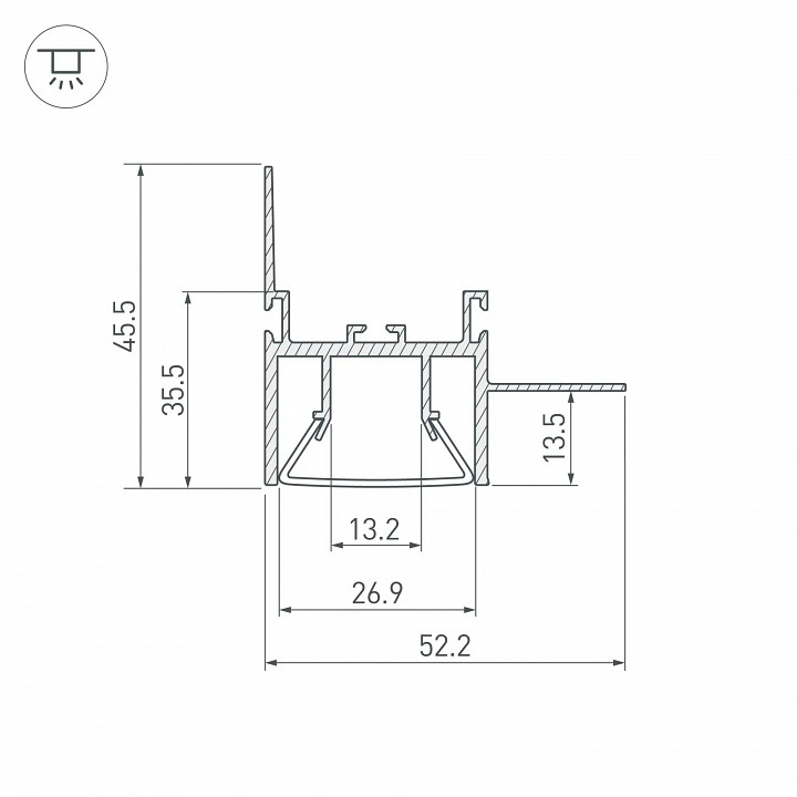 Профиль встраиваемый угловой внешний arlight foled 044857