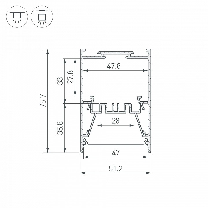 Профиль накладной arlight arh-line 044874