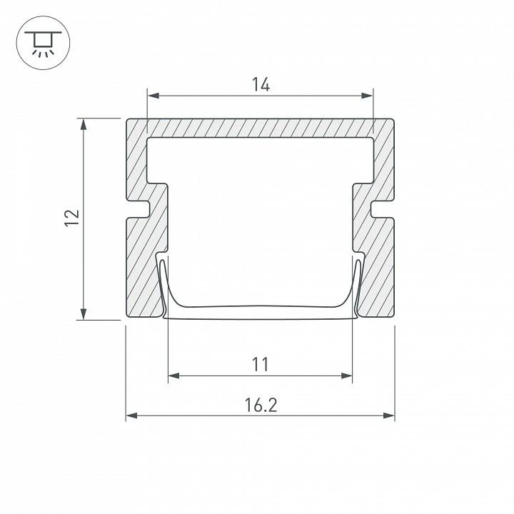 Профиль накладной arlight pds 044961