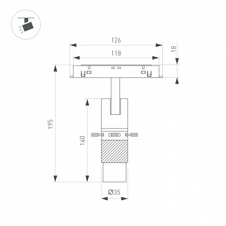 Светильник на штанге arlight mag-orient 045067