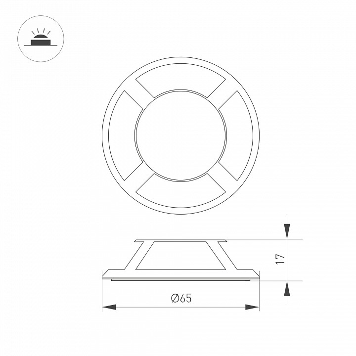 Плафон металлический arlight art-deck 045353