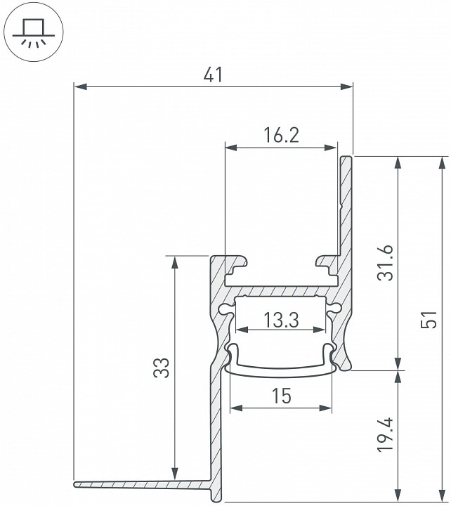 Профиль для контурной подсветки гкл потолка arlight arh-ceil 45554