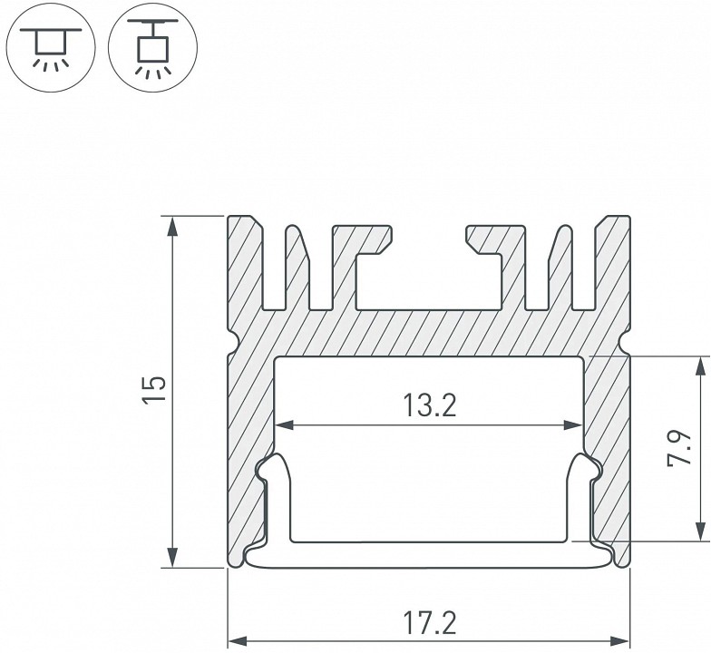 Профиль накладной arlight arh-line 046076
