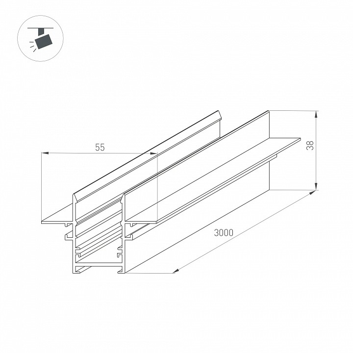 Трек встраиваемый arlight mag-25 046286