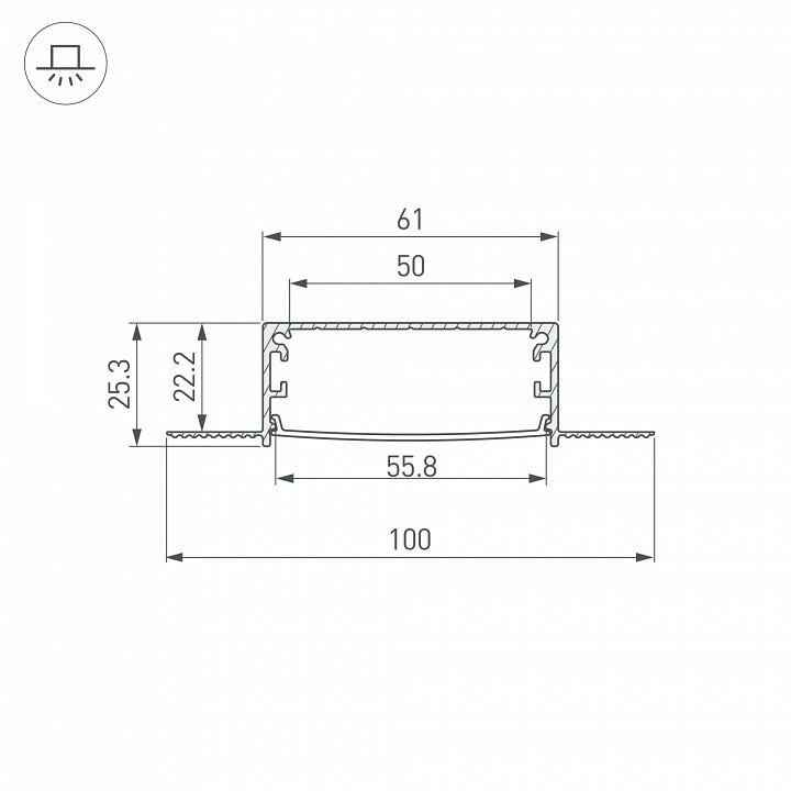 Профиль встраиваемый arlight fantom 046410