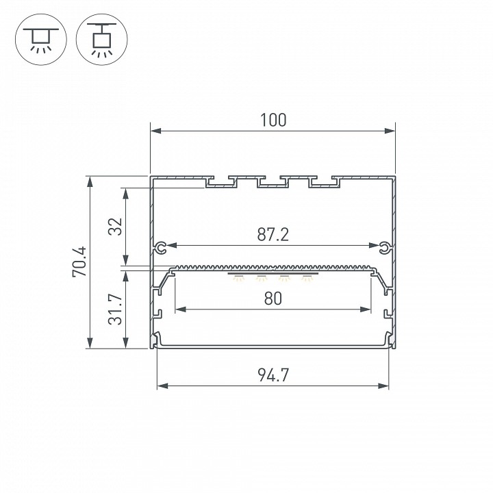 Профиль накладной arlight power 049944
