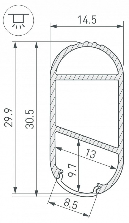 Профиль накладной arlight wardrobe 050153