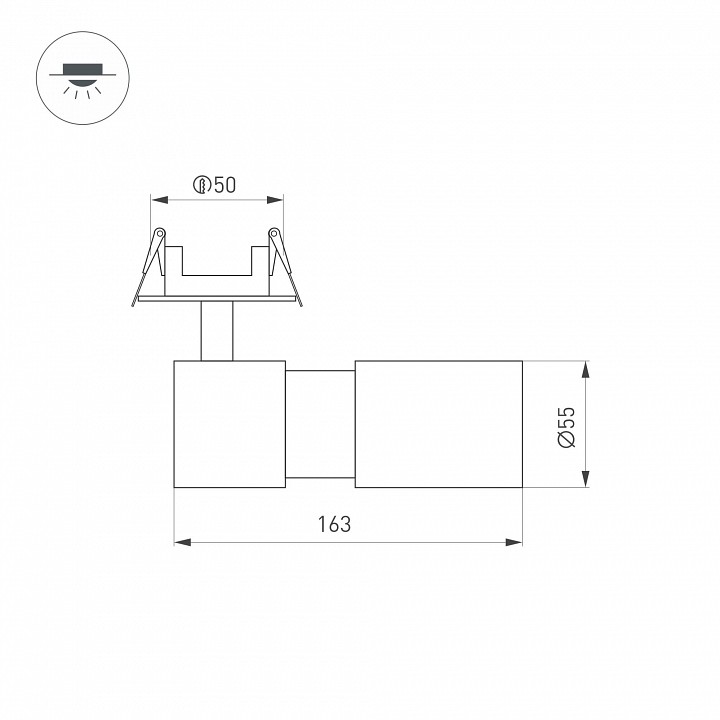 Встраиваемый светильник на штанге arlight lgd-artemis-built-flap-r55-12w 051796