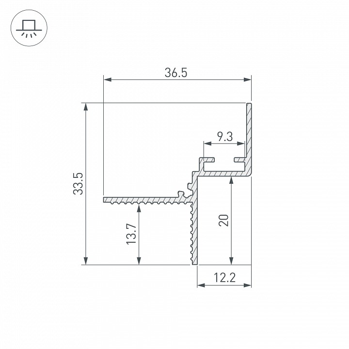 Профиль для контурной подсветки гкл потолка arlight сeil 052240