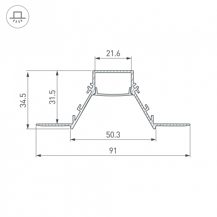 Профиль встраиваемый arlight fantom 052543