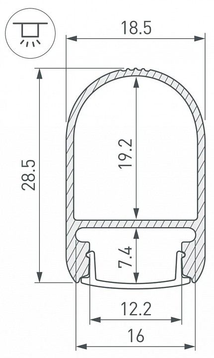 Профиль накладной arlight wardrobe 053565