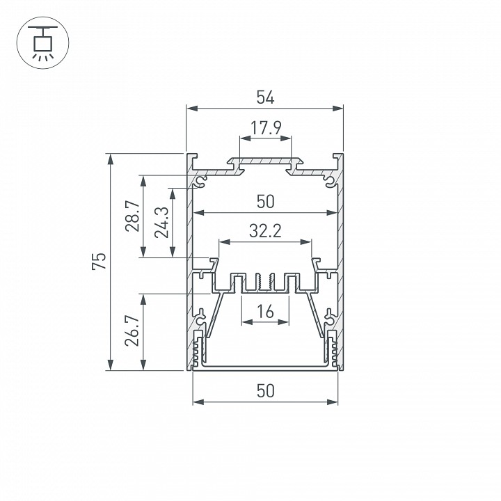 Профиль накладной arlight line 053899