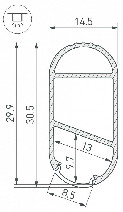 Профиль накладной arlight wardrobe 054942