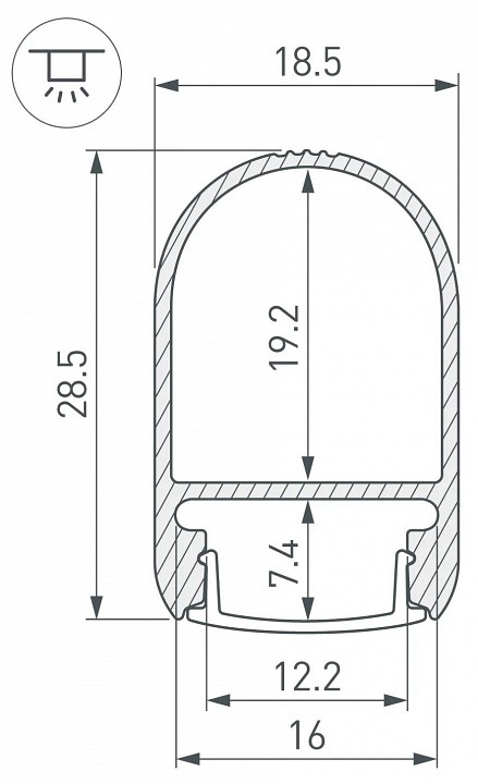 Профиль накладной arlight wardrobe 054943