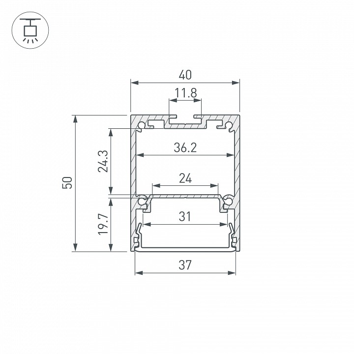 Профиль накладной arlight line 055135