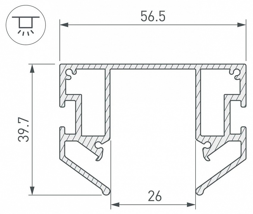 Профиль-держатель встраиваемый arlight mag-stretch 056188
