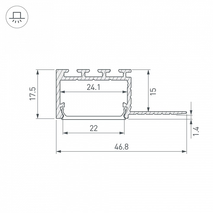 Профиль встраиваемый arlight pls 058464