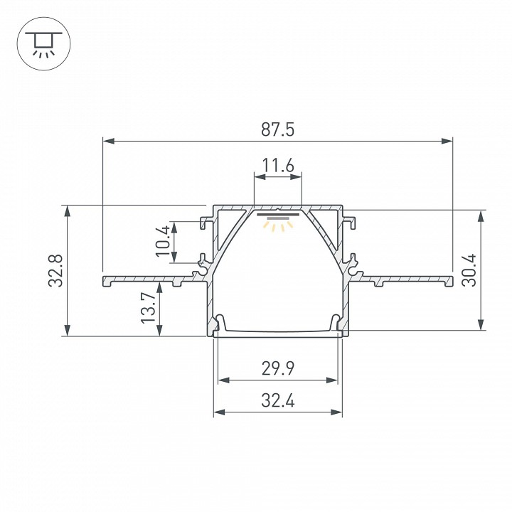 Профиль встраиваемый arlight linia32 058472