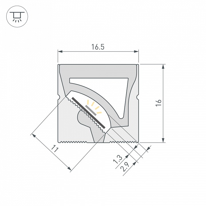 Профиль накладной гибкий arlight wph-flex 059568