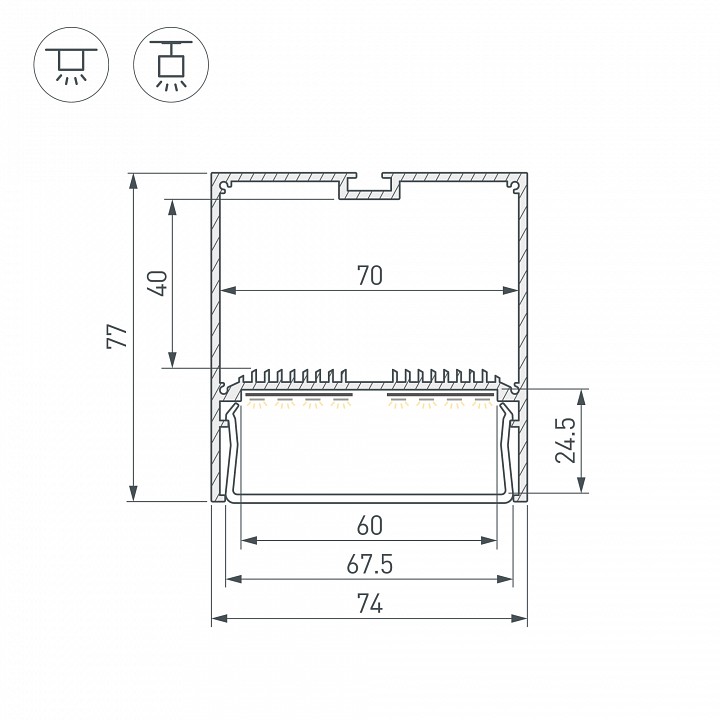 Профиль накладной arlight line 059813