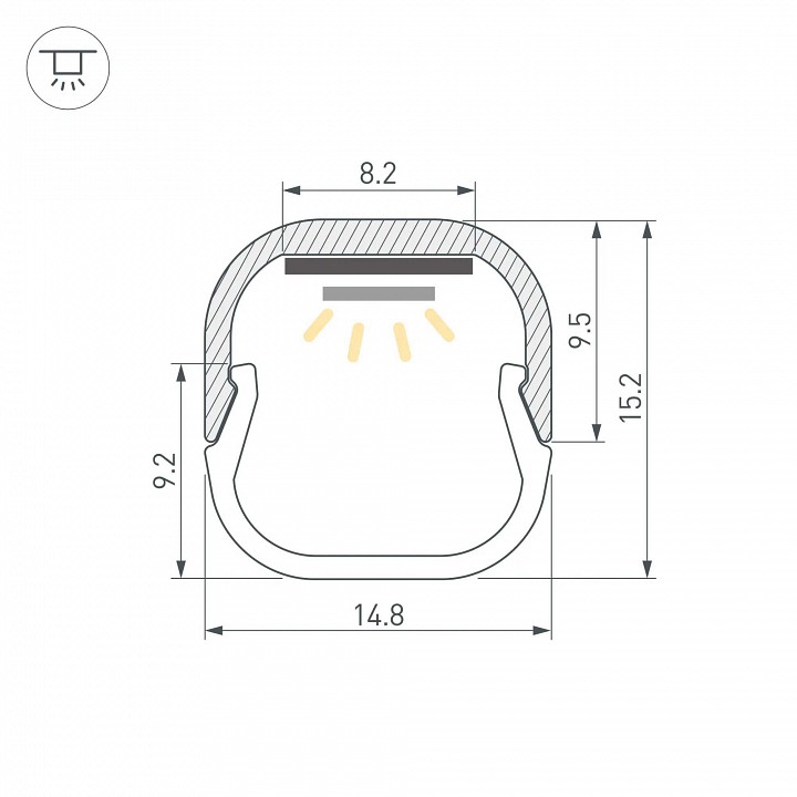 Профиль накладной arlight line 061083
