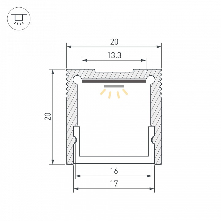 Профиль накладной arlight slim 061370