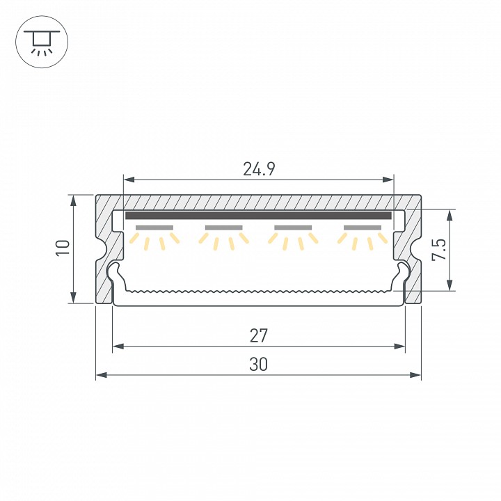 Профиль накладной arlight line 061543
