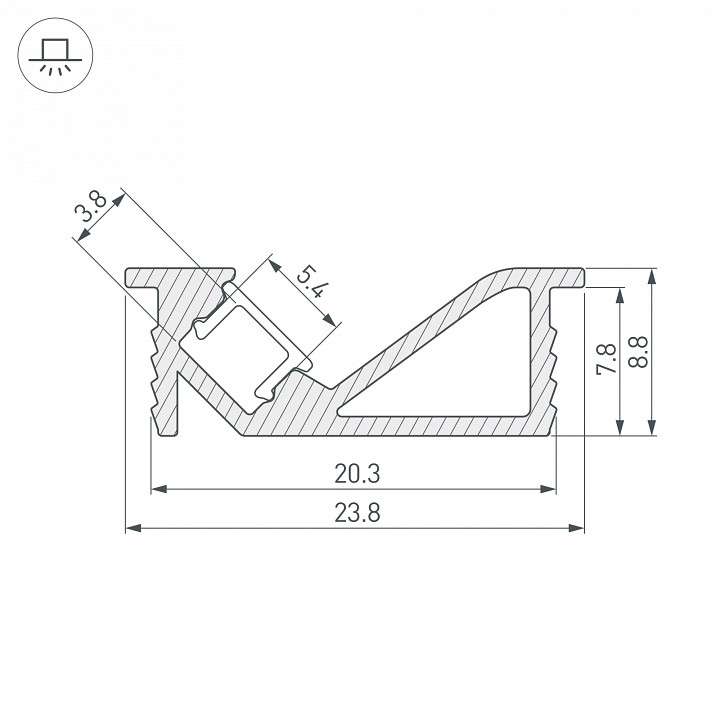Профиль накладной arlight sl 062326