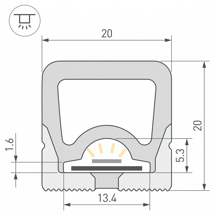 Профиль накладной гибкий arlight wph-flex 062835