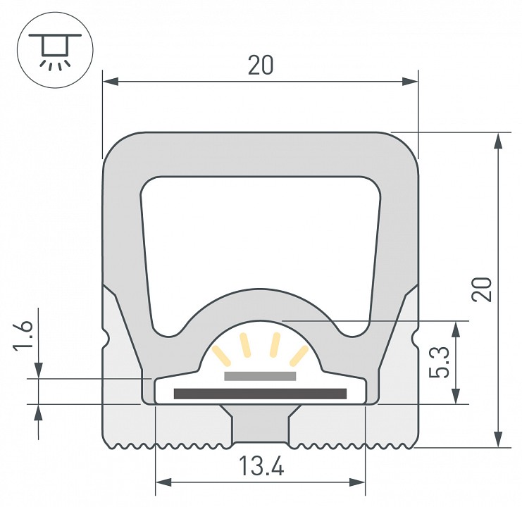 Профиль накладной гибкий arlight wph-flex 062837
