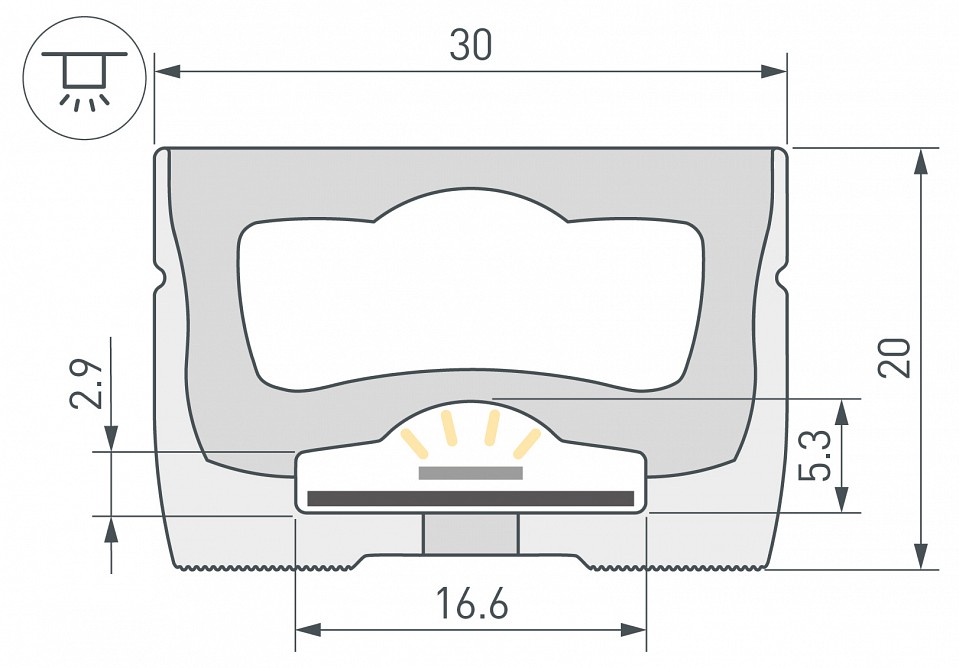 Профиль накладной гибкий arlight wph-flex 062838