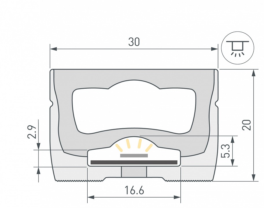 Профиль накладной гибкий arlight wph-flex 062840