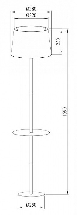 Торшер с полкой arte lamp connor a2102pn-1wh