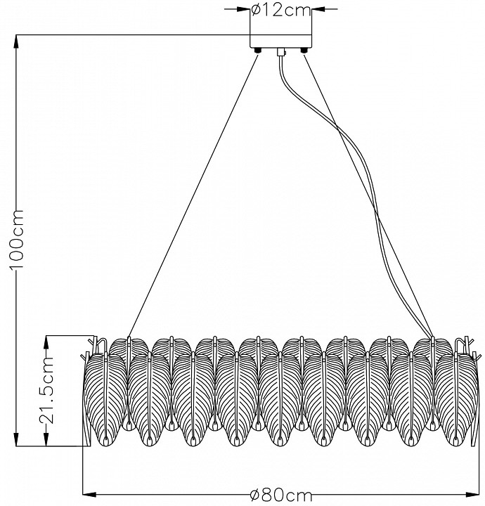 Подвесная люстра arte lamp evie a4052sp-12sg