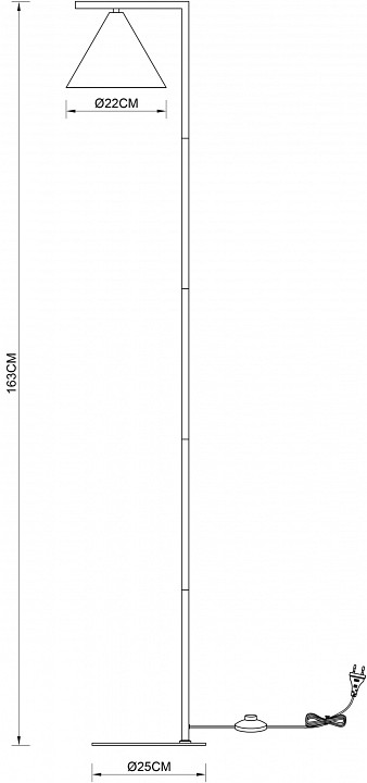 Торшер arte lamp david a7033pn-1bk