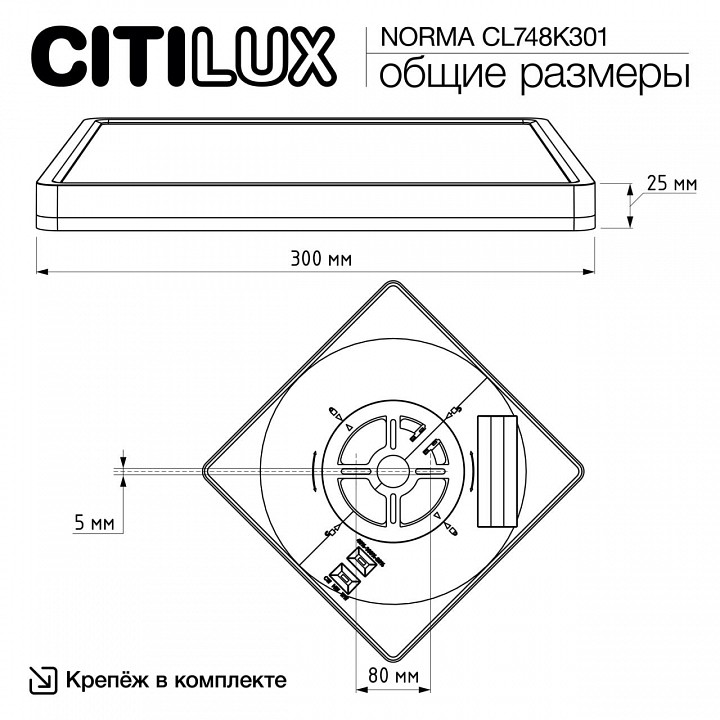 Накладной светильник citilux norma cl748k301