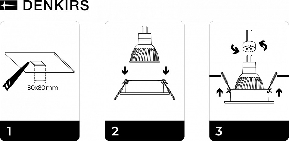 Встраиваемый светильник denkirs dk3021 dk3021-bk