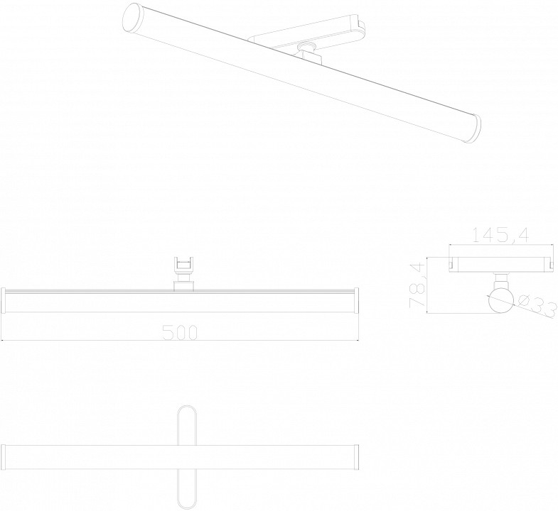 Накладной светильник denkirs air ray dk5325-bk