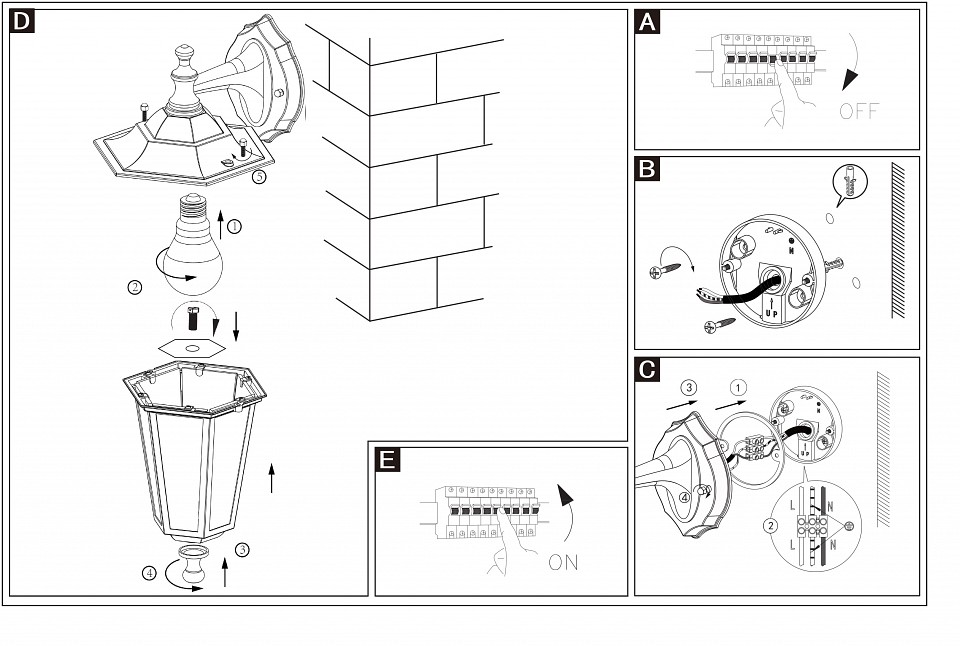 Светильник на штанге eglo laterna 5 22462