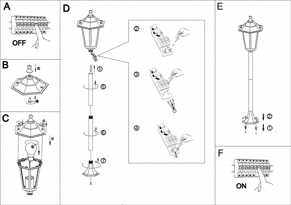 Наземный высокий светильник eglo laterna 5 22995
