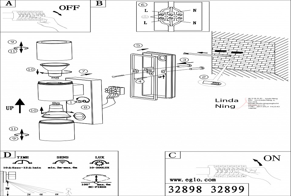Светильник на штанге eglo riga 5 32898