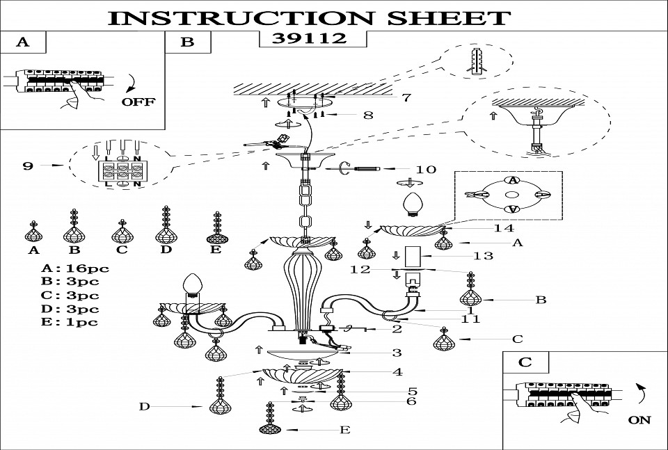 Подвесная люстра eglo carpento 39112