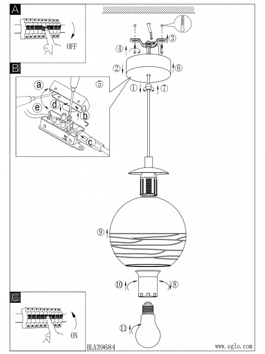 Подвесной светильник eglo lemorieta 39684
